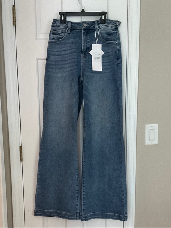 Risen Los Angeles Denim - Classic High-Rise Wide-Leg Jeans in Mid Blue